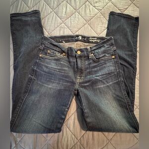 7 For All Mankind Dark Blue Straight Leg Jeans